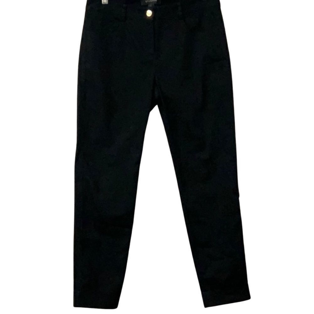 St. John Black Cuffed Skinny Jeans Stretch Sz 4 Made in USA
